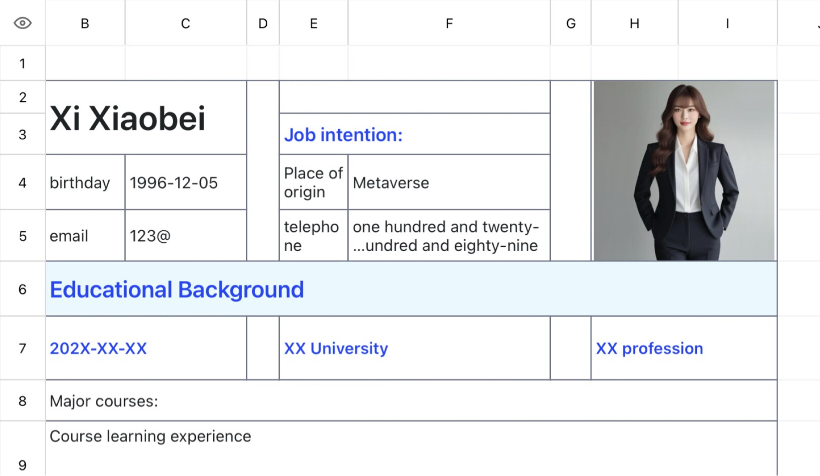 Personal resume 11
